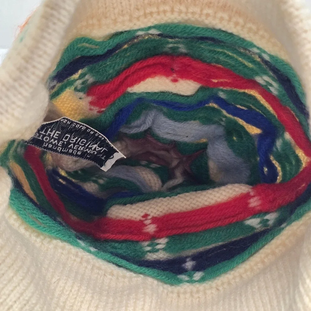 Moriarty Original Wool Hat Handmade Stowe Vermont USA Youth Floral Beanie Pom
